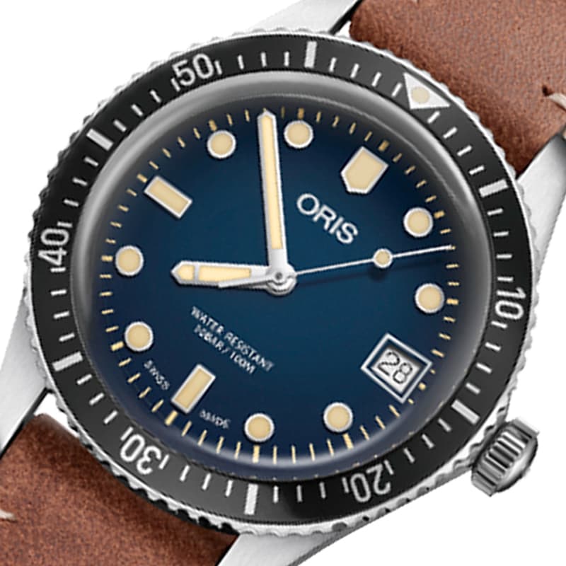 オリス(Oris)ダイバーズ65（Divers Sixty-Five）733.7747.4055 ブルーダイヤル×レザーベルト 腕時計