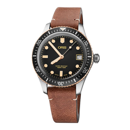 オリス(Oris)ダイバーズ65（Divers Sixty-Five）733 7747 4354-07 5 17 45 ブラックダイヤル×レザーベルト 腕時計