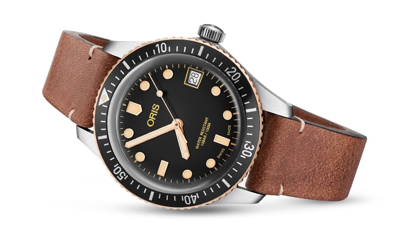 オリス(Oris)ダイバーズ65（Divers Sixty-Five）733 7747 4354-07 5 17 45 ブラックダイヤル×レザーベルト 腕時計