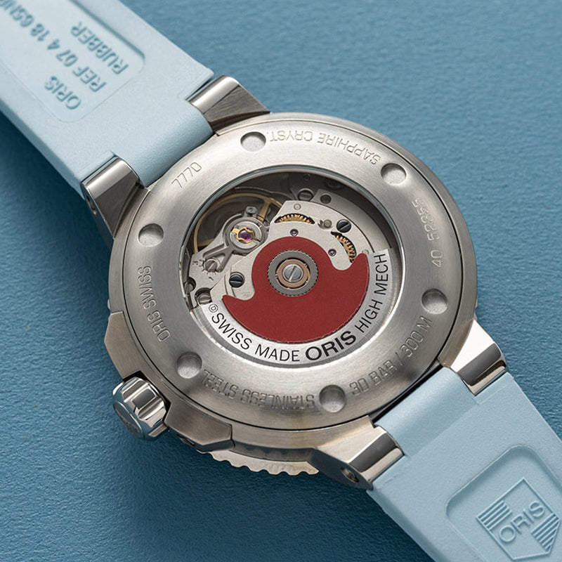 オリス/Oris/AQUIS(アクイス) 36.5mm MOP(マザーオブパール)ダイアル レディース 腕時計 733 7770 4155-07 4 18 65FC（エーゲブルー）