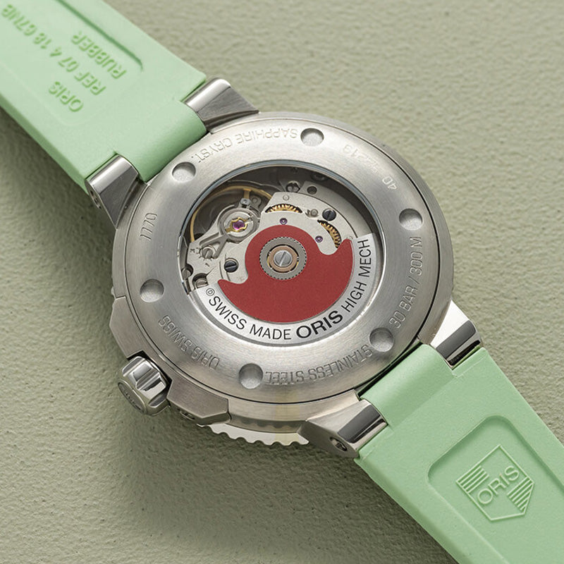 オリス/Oris/AQUIS(アクイス) 36.5mm MOP(マザーオブパール)ダイアル  レディース 腕時計 733 7770 4157-07 4 18 67FC（シーフォームグリーン）