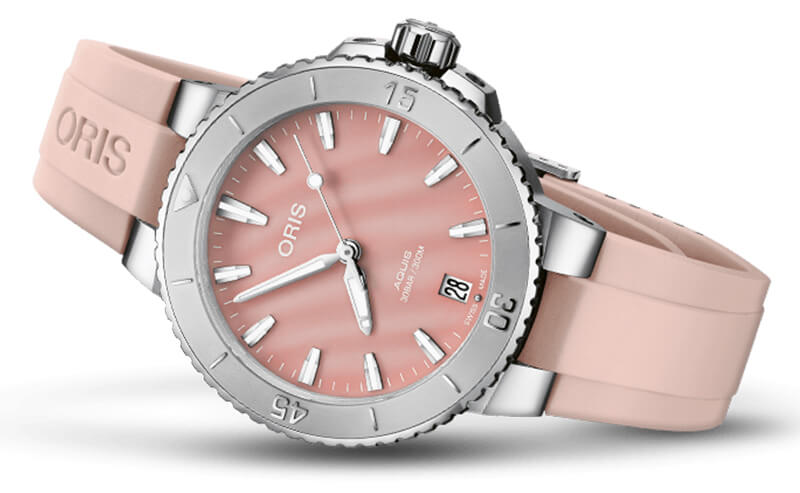 オリス/Oris/AQUIS(アクイス) 36.5mm MOP(マザーオブパール)ダイアル  レディース 腕時計 733 7770 4158-07 4 18 66FC（ブラッシュピンク）
