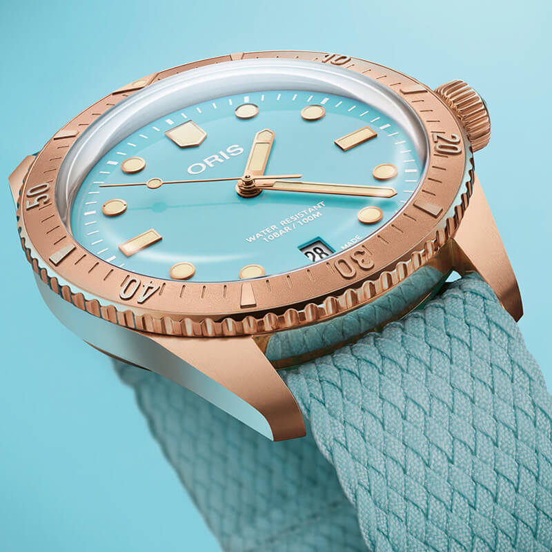 オリス(Oris)ダイバーズ65 コットンキャンディ リサイクルナイロンストラップ 733 7771 3155-07 3 19 02BRS ブルーダイアル 腕時計