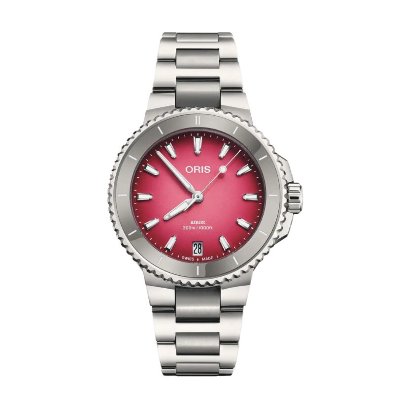 ORIS AQUIS(アクイス) デイト テイスト・オブ・サマー 腕時計 36.5mm ピンク 733 7792 4158-07 8 19 05P