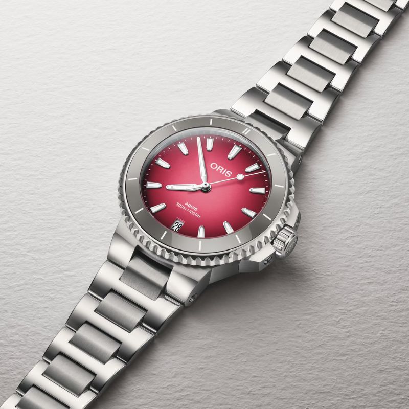 ORIS AQUIS(アクイス) デイト テイスト・オブ・サマー 腕時計 36.5mm ピンク 733 7792 4158-07 8 19 05P