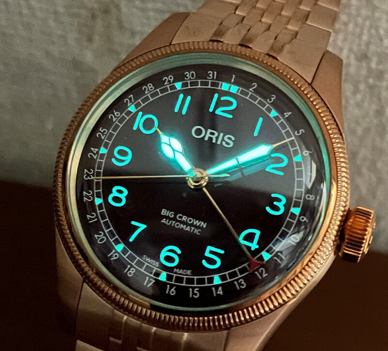 オリス（ORIS) ビッグクラウンポインターデイト フルブロンズ 754 7741 3168-07 8 20 01 腕時計 ボルドー