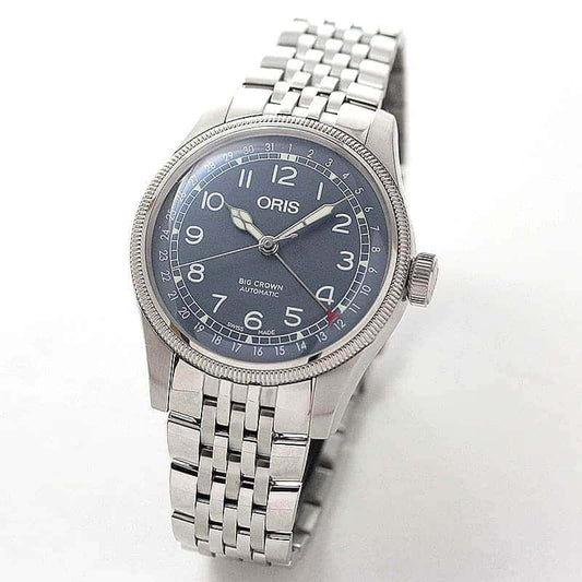 オリス　ビッグクラウン  ポインターデイト/ブルー/メタルベルト/   754 7741 4065-07 8 20 22　腕時計