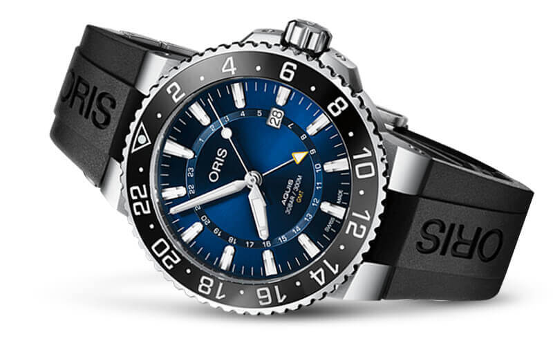 オリス/Oris/ダイビング/アクイス/GMTデイト/798.7754.4135 ラバーベルト 腕時計