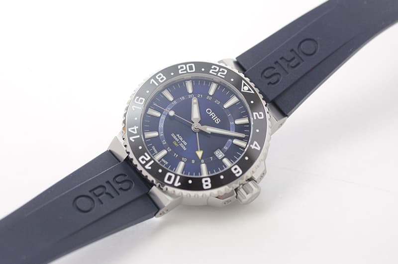 オリス/Oris/ダイビング/アクイス/GMTデイト/798 7754 4135-07 4 24 65EB ラバーベルト 腕時計