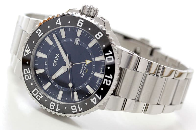 オリス/Oris/ダイビング/アクイス/GMTデイト/798.7754.4135 ステンレスベルト 腕時計
