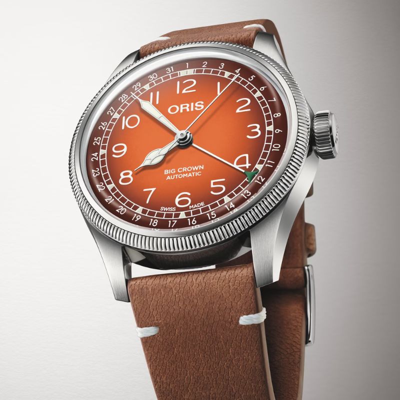 ORIS(オリス) ビッグクラウンポインターデイト チェルボボランテ オレンジ 腕時計 754-7785-4068-Set