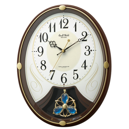 RHYTHM Small World Lily N Radio-Controlled Wall Clock [4MN554RH06]