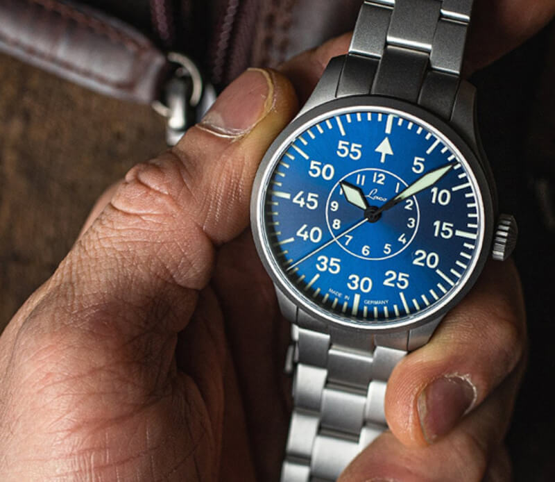 ラコ（Laco) パイロットウォッチ Laco2S自動巻 アーヘン39 ブラウシュトゥンデ 	862103.MB　腕時計