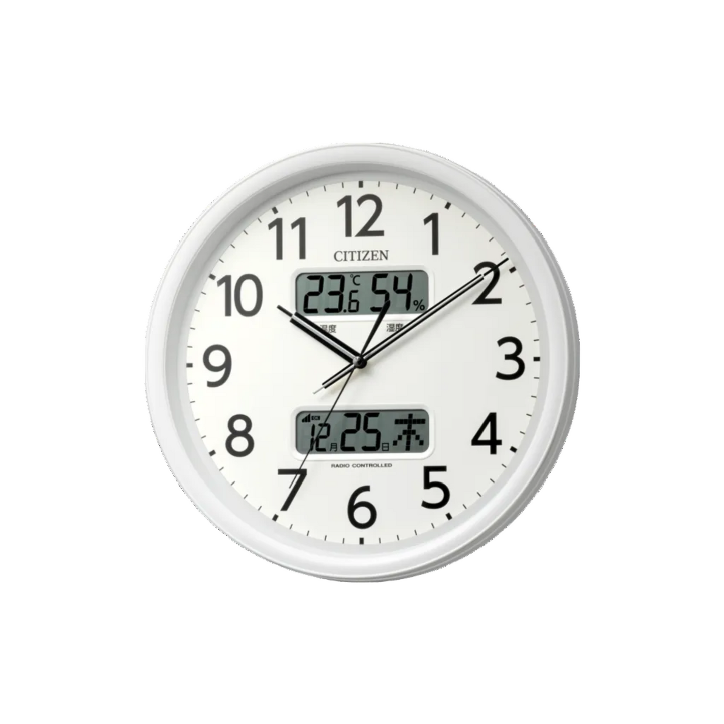 CITIZEN シチズン デジタル 温度・湿度 カレンダー 電波掛け時計【8FYA06-003】