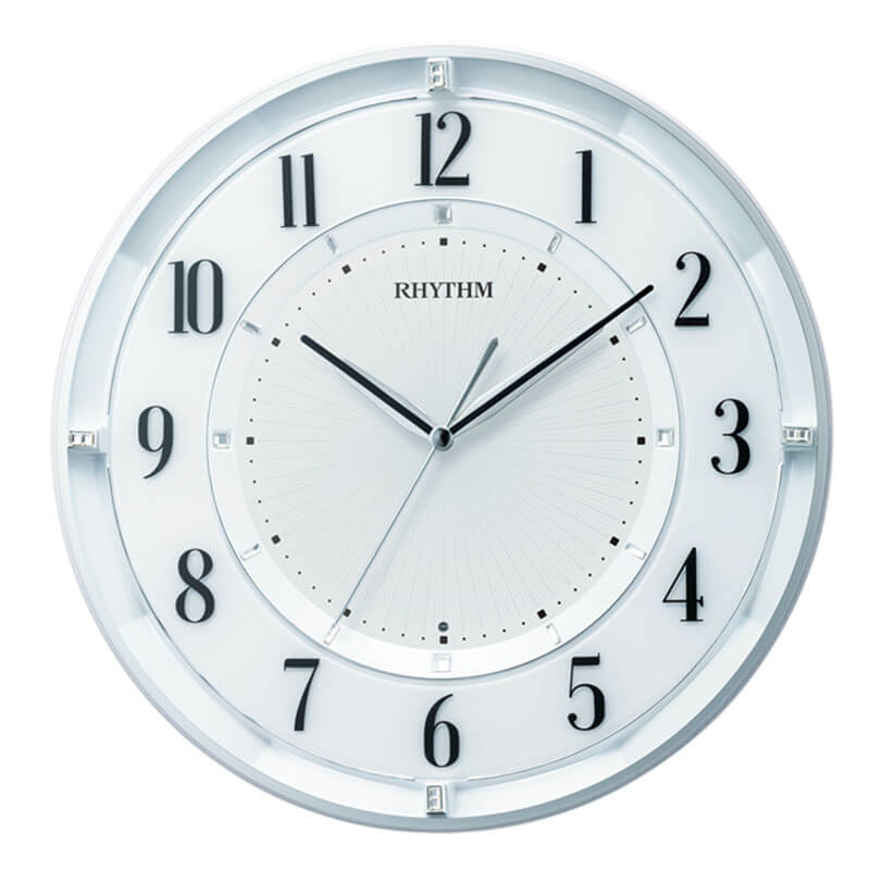 RHYTHM リズム 電波掛け時計 フィットウェーブクールM551 夜眠る秒針 8MY551SR03