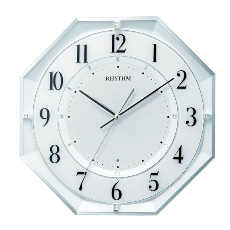 RHYTHM リズム 電波掛け時計 フィットウェーブクールM552 夜眠る秒針 8MY552SR03