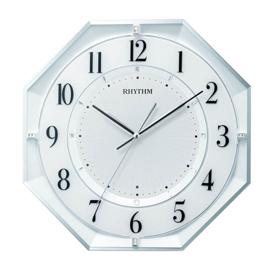 RHYTHM リズム 電波掛け時計 フィットウェーブクールM552 夜眠る秒針 8MY552SR03