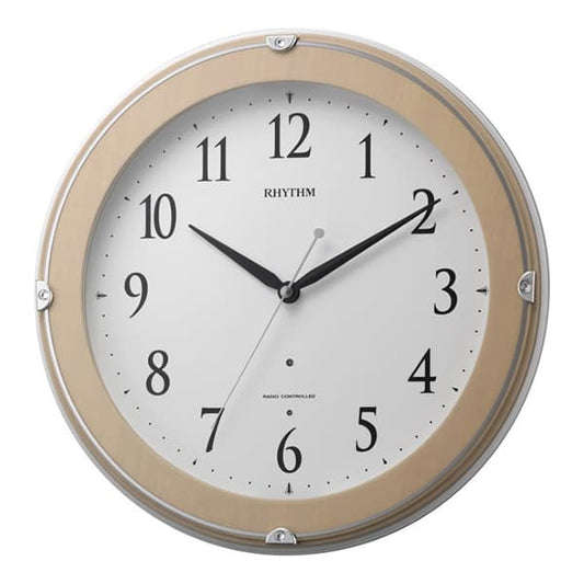 RHYTHM リズム 夜光 電波 掛け時計 ピュアライトマーロン 8MYA23SR13 ピンク