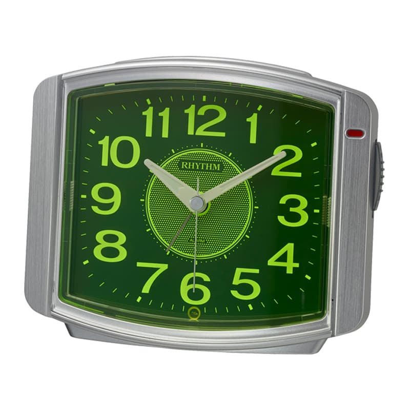 RHYTHM リズム 夜光 目覚まし時計 ピュアライトR644 8RE644SR19 シルバーメタリック