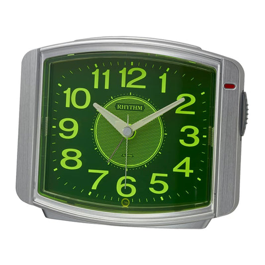 RHYTHM リズム 夜光 目覚まし時計 ピュアライトR644 8RE644SR19 シルバーメタリック