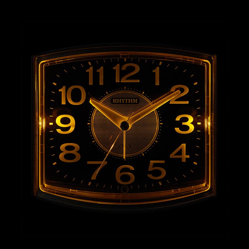 RHYTHM リズム 夜光 目覚まし時計 ピュアライトR644 8RE644SR19 シルバーメタリック