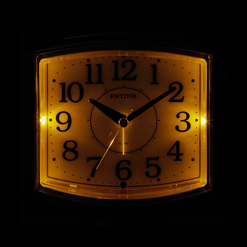 RHYTHM リズム 夜光 目覚まし時計 ピュアライトR644 8RE644SR23 木目