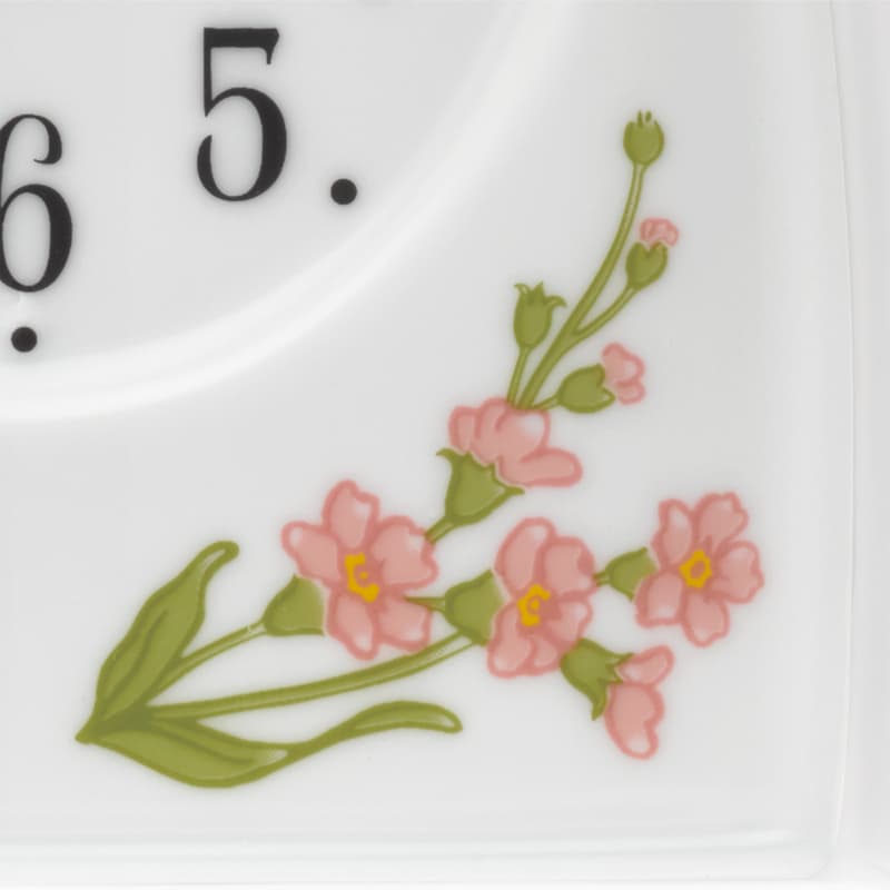 RHYTHM リズム 有田焼 磁器枠 置き時計 わすれな草 感謝 8RG623HG13
