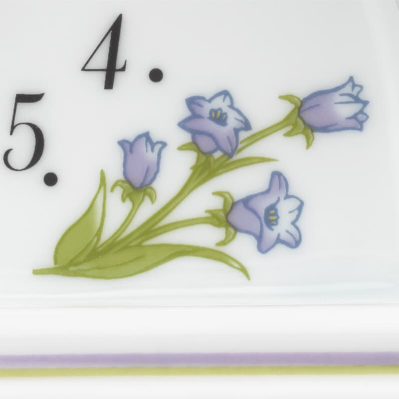 RHYTHM リズム 有田焼 磁器枠 置き時計 つりがね草 感謝 8RG624HG12