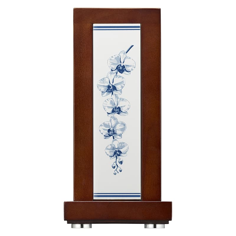 RHYTHM リズム 回転飾り付き 電波置き時計  有田焼 木枠【8RY418006】