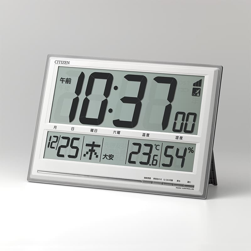置き時計 シチズン CITIZEN 電波時計 温度、六曜表示付き掛け置き兼用クロック