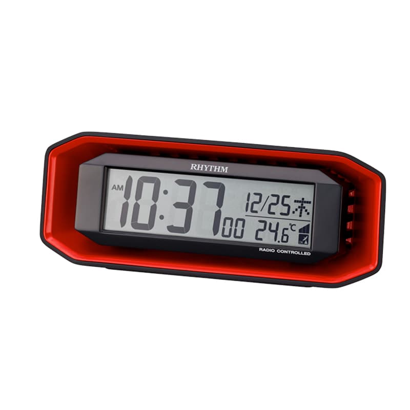 RHYTHM リズム  大音量 目覚まし時計 フィットウェーブバトル220 赤【8RZ220SR01】