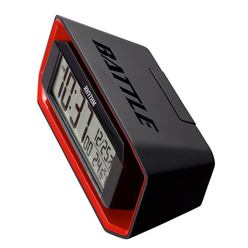 RHYTHM リズム 大音量 目覚まし時計 フィットウェーブバトル220 赤