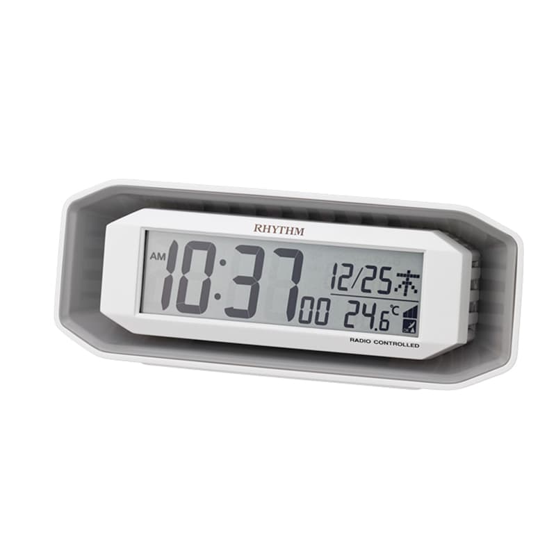 RHYTHM リズム  大音量 目覚まし時計 フィットウェーブバトル220 白【8RZ220SR03】
