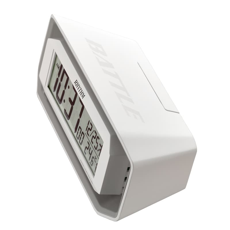 RHYTHM FitWave Battle 220 Loud Alarm Clock, White [8RZ220SR03