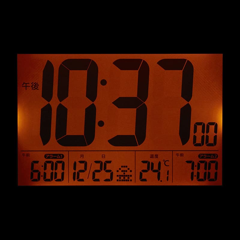 RHYTHM リズム デジタル 電波 目覚まし時計 フィットウェーブD223 8RZ223SR02 黒