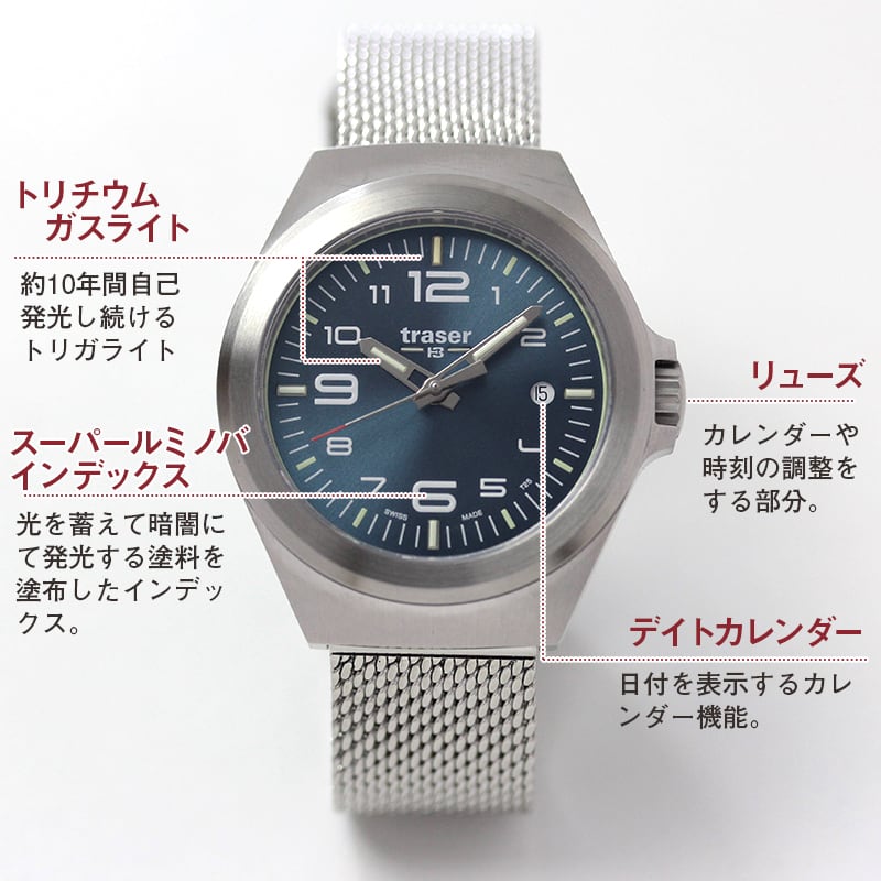 traser(トレーサー)　P59 Essential(エッセンシャル) S BLUE メッシュ　9031576　腕時計