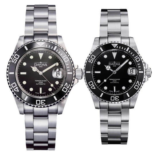 DAVOSA（ダボサ） Ternos Ceramic（テルノス セラミック）40mmと36.5mm ブラック ペアウォッチ 200ｍ防水