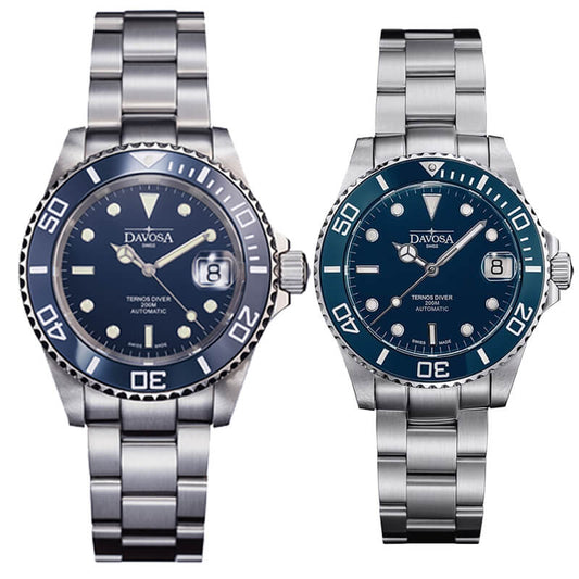 DAVOSA（ダボサ） Ternos Ceramic（テルノス セラミック）40mmと36.5mm ブルー ペアウォッチ