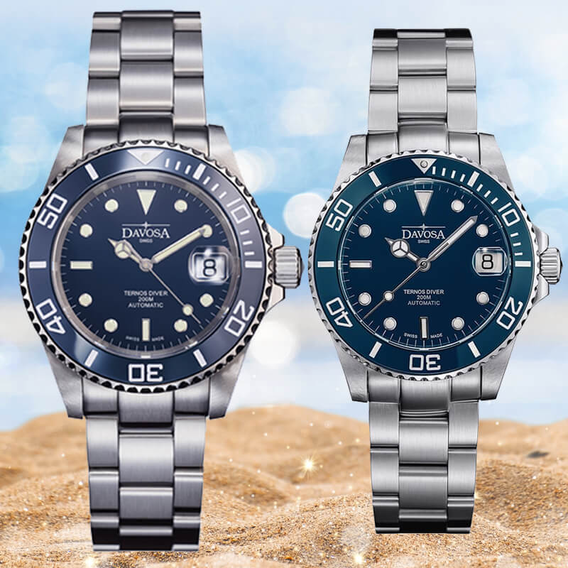 DAVOSA（ダボサ） Ternos Ceramic（テルノス セラミック）40mmと36.5mm ブルー ペアウォッチ