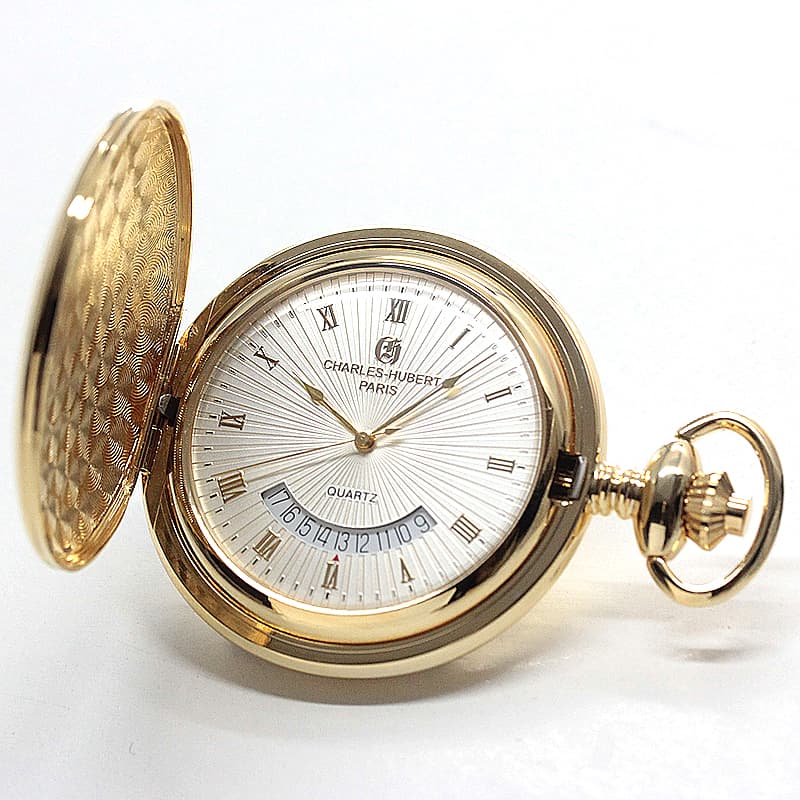 チャールズヒューバート（Charles-Hubert） クォーツ式 懐中時計 3900-W・3900-G