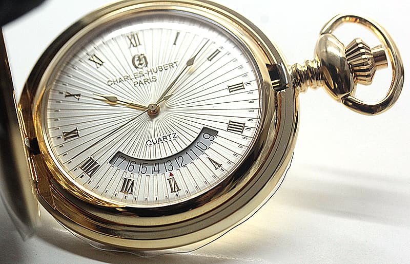 チャールズヒューバート（Charles-Hubert） クォーツ式 懐中時計 3900-W・3900-G