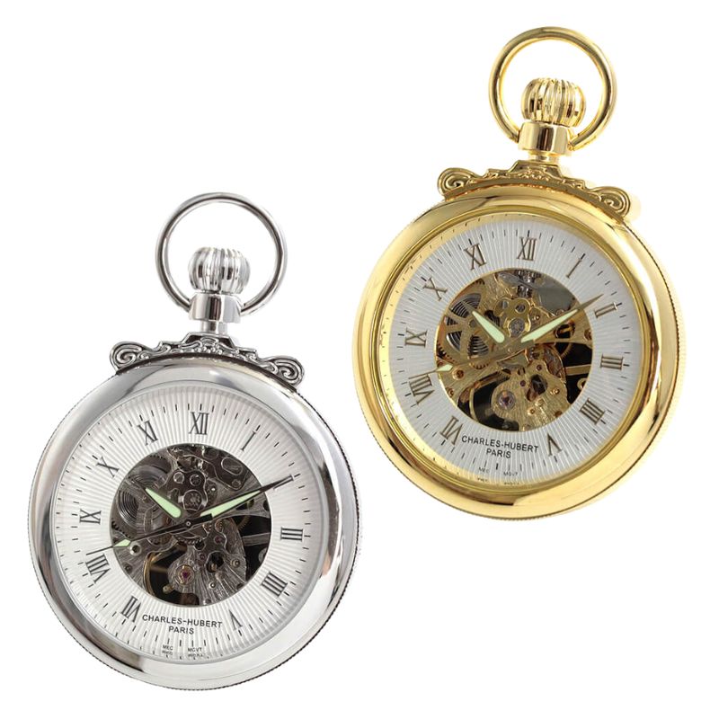 チャールズヒューバート（Charles-Hubert） 手巻き式懐中時計 3903-W・3903-G/ペア懐中時計
