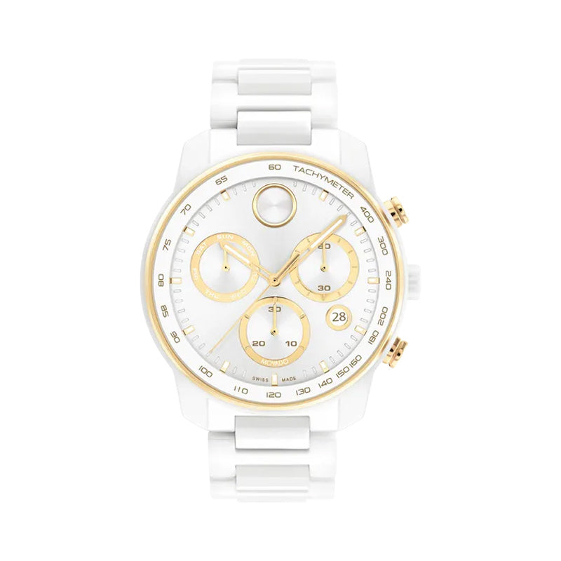 MOVADO BOLD Quartz Chronograph Watch, White Ceramic, B3601118.8001C