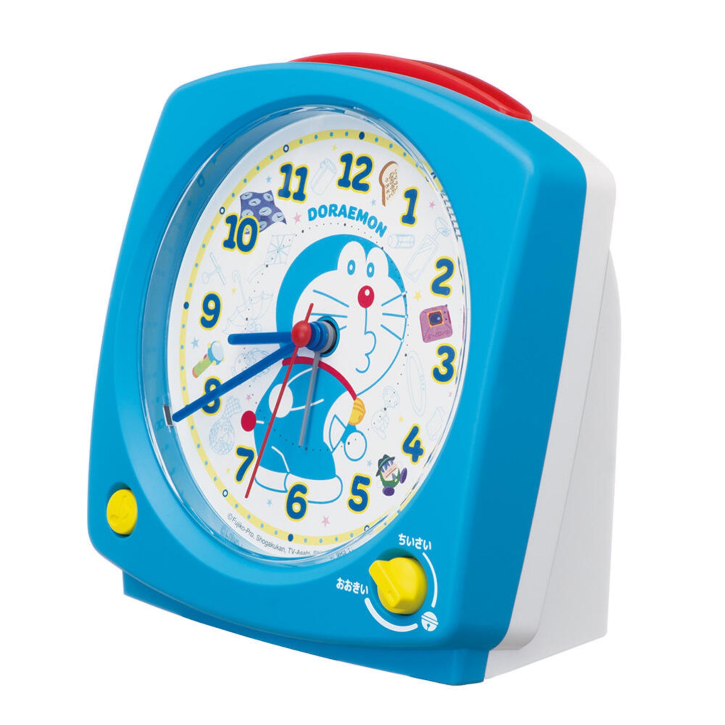 セイコー ドラえもん めざまし時計　CQ615L 斜めから見た