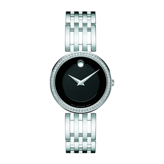 MOVADO ESPERANZA Quartz Diamond Bezel Women's Watch, Black, E0607052.8123S