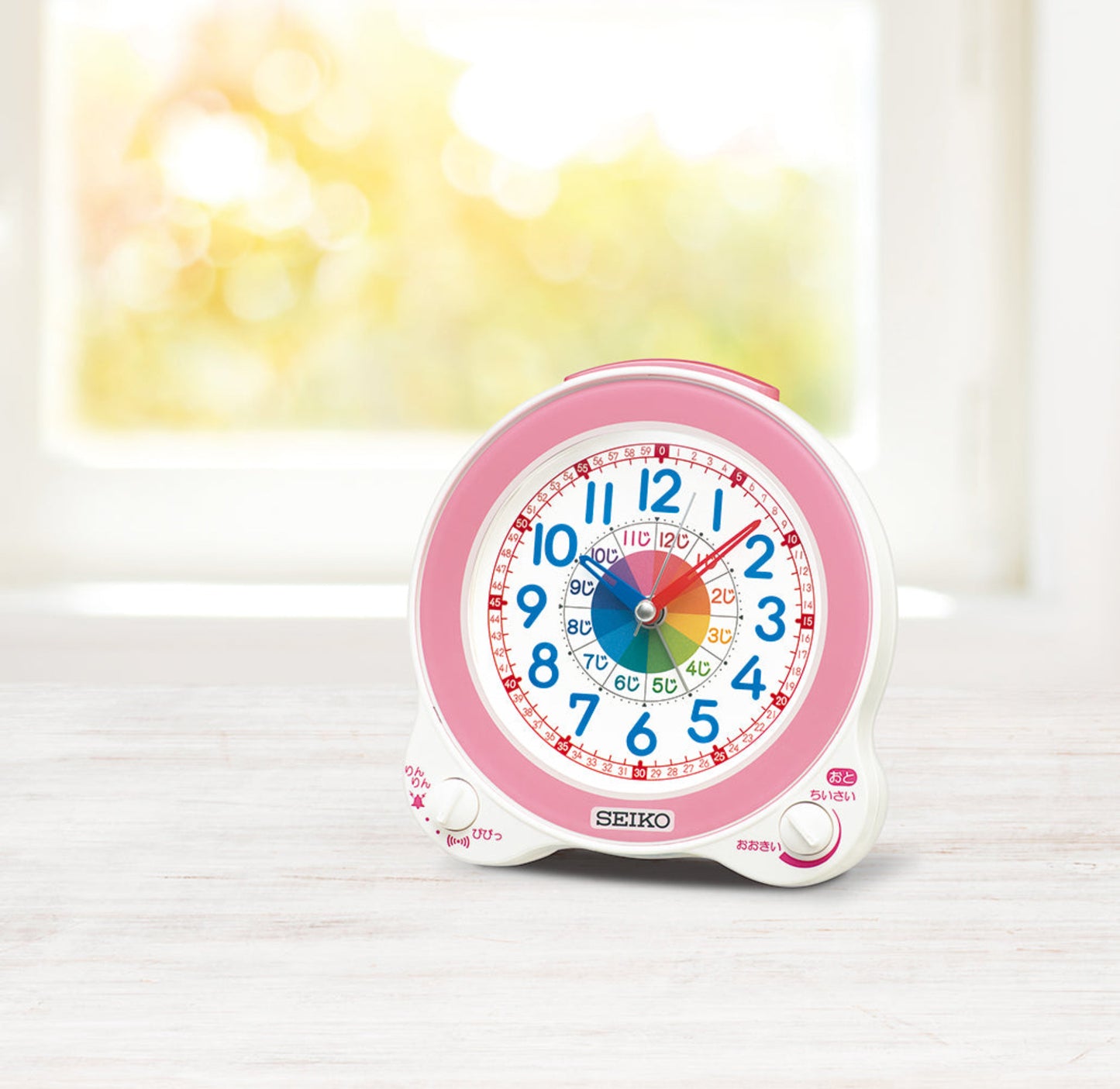 セイコー 学習用時計 ピンク 知育目ざまし時計 KR524P 使用イメージ