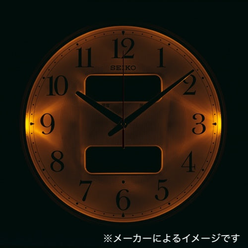 美品 SEIKO セイコー 電波掛時計 KX384S 壁掛け時計 壁掛時計 SEIKO セイコー 夜光 温度・湿度表示 35cm 電波掛け時計【KX384S