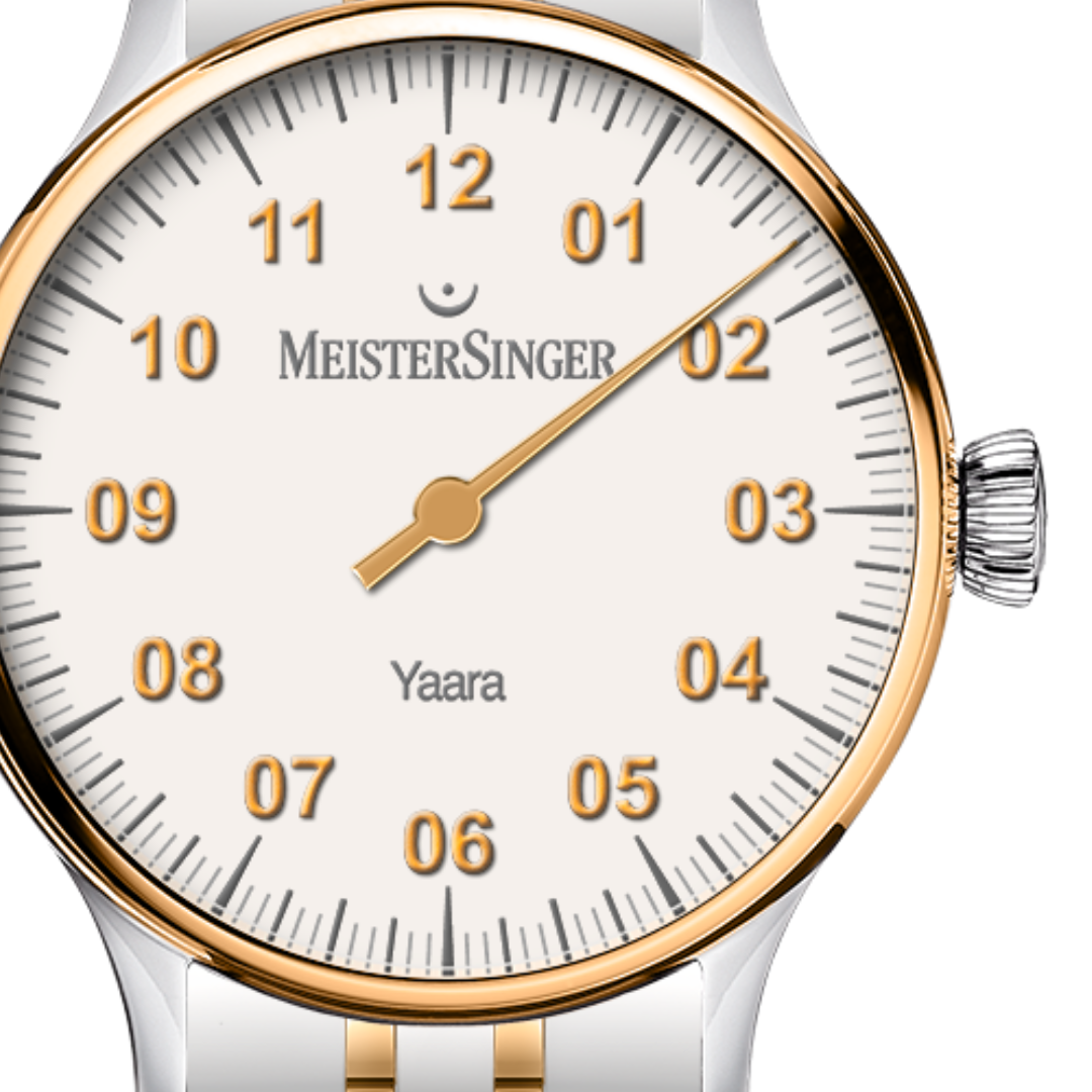 MeisterSinger Yaara Automatic Watch, White with Gold, YA901G