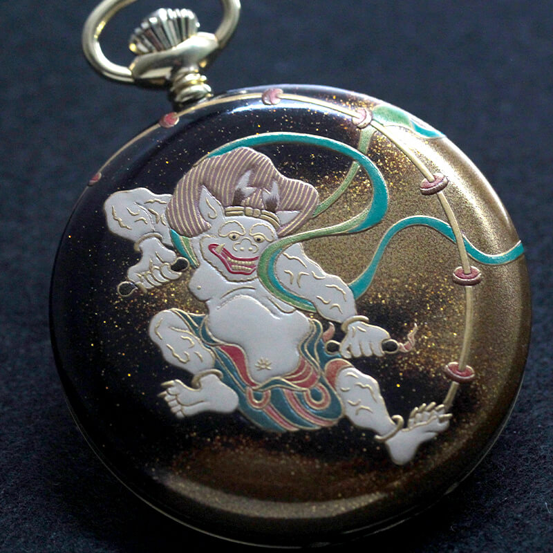 アエロ（AERO）/ 蒔絵 / 雷神 / 田村一舟作 / 18K 金無垢 / 懐中時計/ aero-0411225