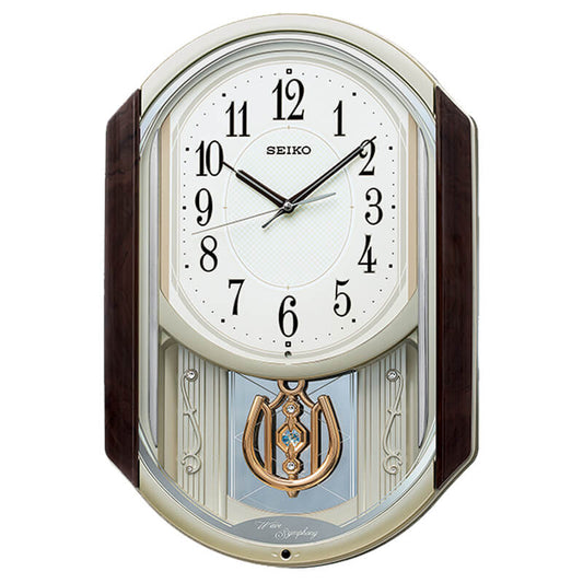 SEIKO セイコー 電波アミューズ掛け時計  茶【AM264B】